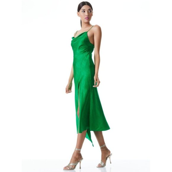 ALICE + OLIVIA Harmony Slip Dress in Dark Emerald - NWT - SIze 6 - Picture 10 of 10